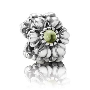Pandora Sterling Silver August Birthday Blooms Bead with Peridot - 790580PE